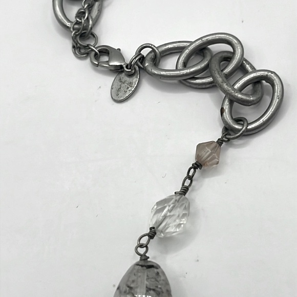 Lia Sophia Matte Silver Tone with large removable pendant Oversized - Picture 4 of 12